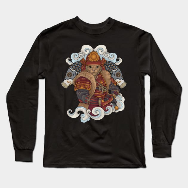 Cat Samurai Long Sleeve T-Shirt by Gekko and the Samurai 